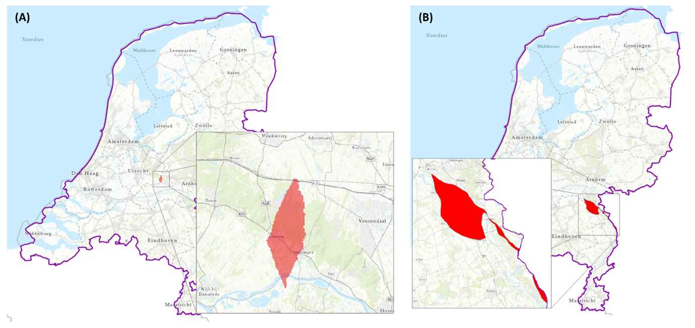 Afbeelding waarop de locaties te zien zijn waar REGIS II een update heeft gekregen