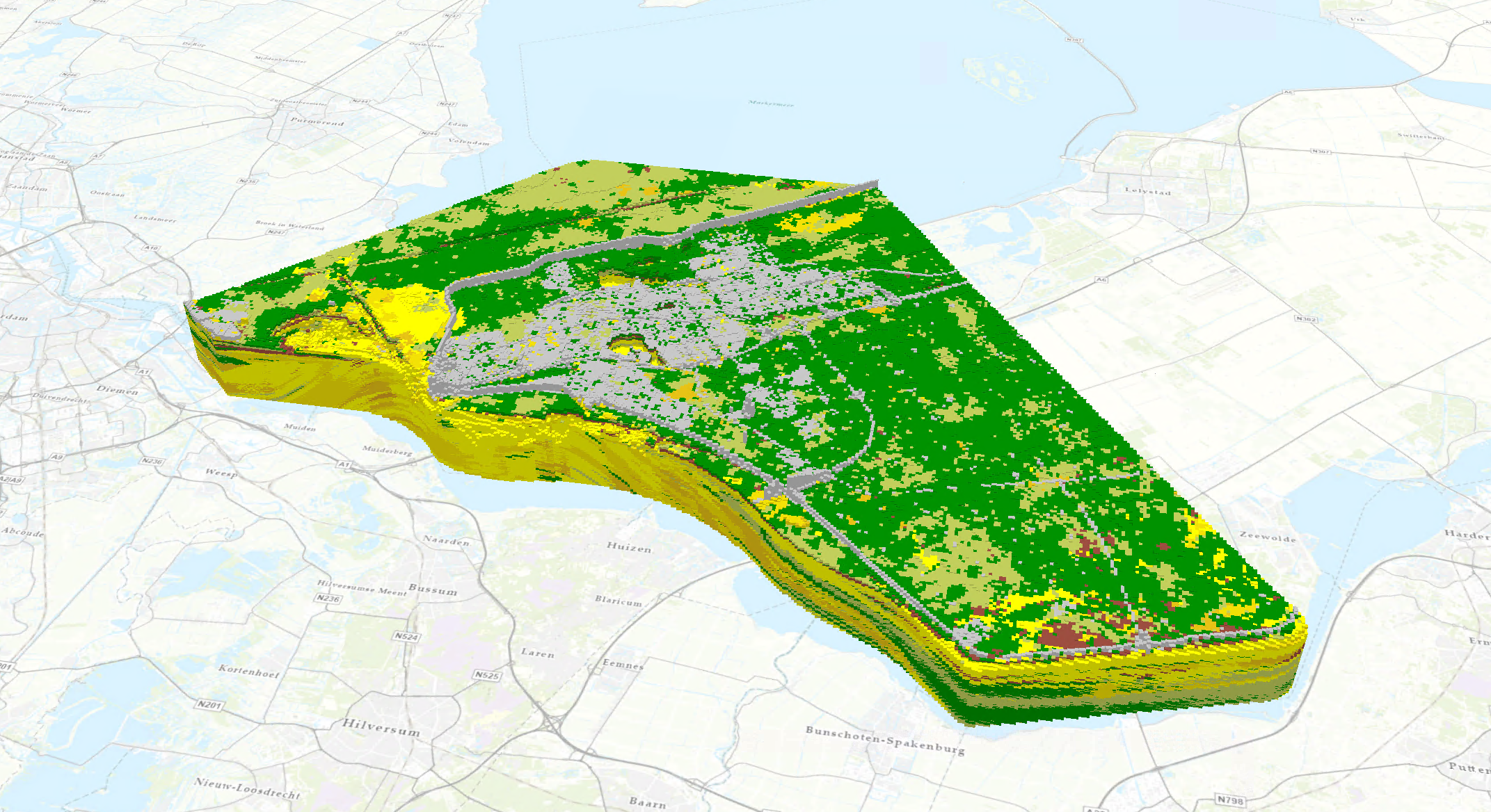 Visualisatie van het gebied Almere als toevoeging aan GeoTOP BRO 3D webservices